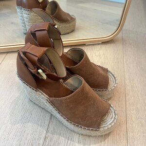 Suede Brown Wedges